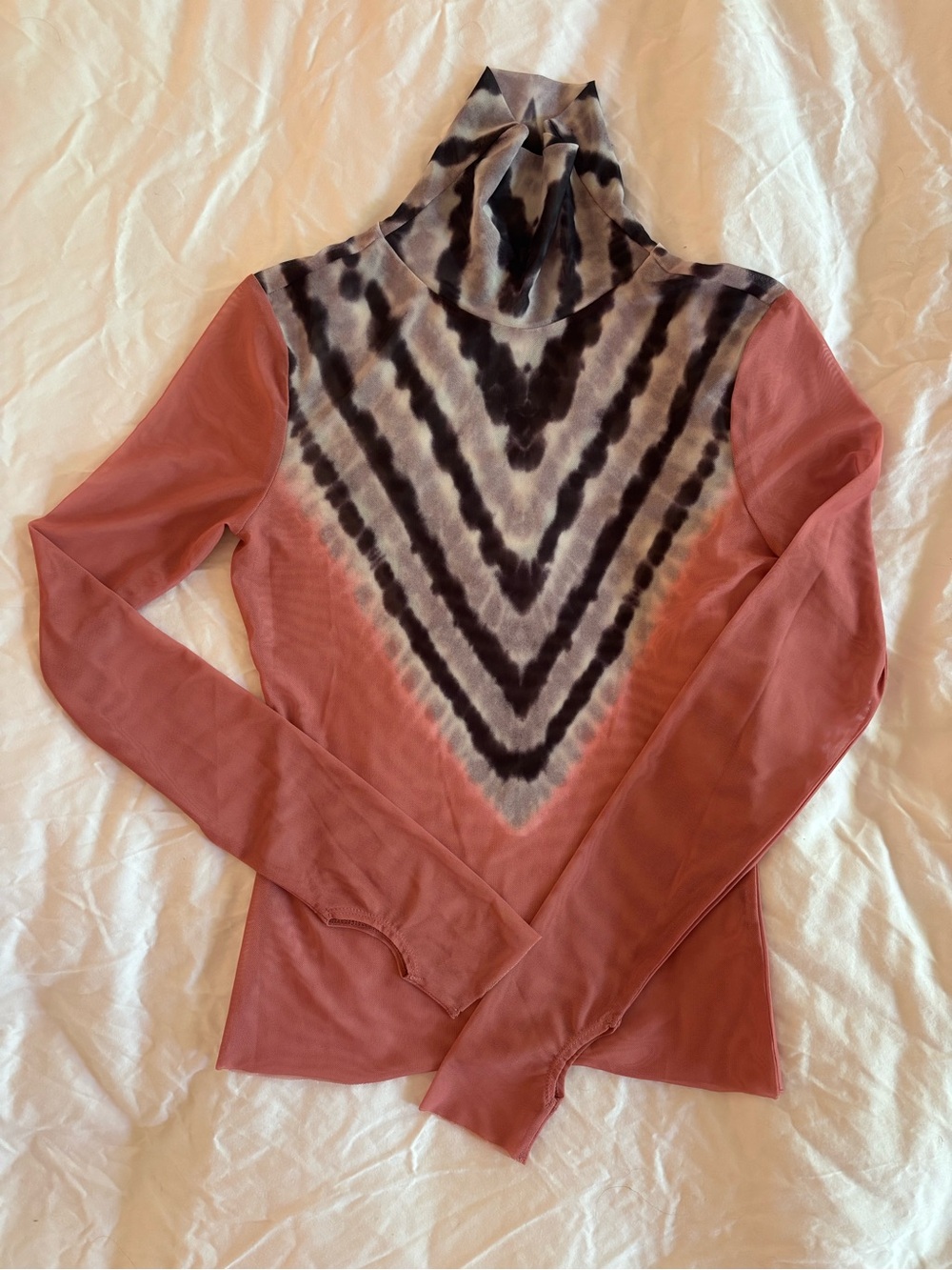 AFRM Rust Tie-Dye V-Front Turtleneck